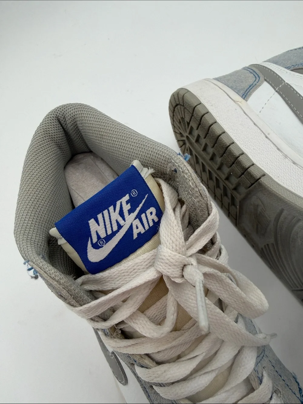 Nike Size 8 Jordan 1 Retro Hyper Royal High Top Sneakers in White, Gray/ Blue